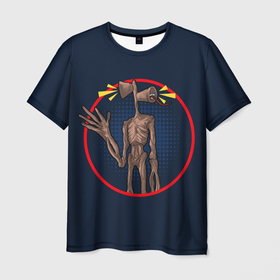Мужская футболка 3D с принтом Сиреноголовый , 100% полиэфир | прямой крой, круглый вырез горловины, длина до линии бедер | 6789 | foundation | head | scp | siren | sirenhead | голова | объект | объекты | сирена | сиреноголовый | фонд