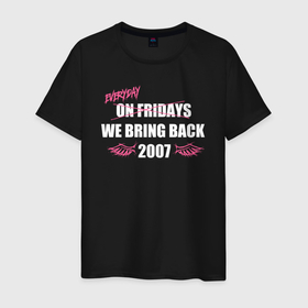 Мужская футболка хлопок с принтом Everyday 2007 в Курске, 100% хлопок | прямой крой, круглый вырез горловины, длина до линии бедер, слегка спущенное плечо. | 2007 | emo | верни мне мой 2007 | вмм2007 | емо | эмо