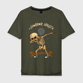 Мужская футболка хлопок Oversize с принтом Хэллоуин , 100% хлопок | свободный крой, круглый ворот, “спинка” длиннее передней части | halloween | helloween | trick or treat | монстры | приколы | скелет | тыква | ужасы | хеллоуин | хэллоуин