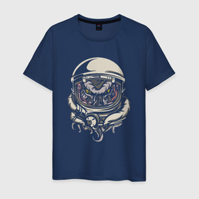 Мужская футболка хлопок с принтом Космический Ктулху в Тюмени, 100% хлопок | прямой крой, круглый вырез горловины, длина до линии бедер, слегка спущенное плечо. | cthulhu | cult | galaxy | horror | lovecraft | orbital | space | universe | астронавт | бог | в шлеме | галактика | галактический | говард | древний | космонавт | космос | культ | лавкрафт | мистика | орбита | орбитальный | рльех