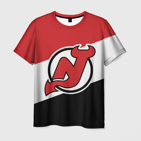 Мужская футболка 3D с принтом Нью-Джерси Девилз , 100% полиэфир | прямой крой, круглый вырез горловины, длина до линии бедер | devils | hockey | new jersey | new jersey devils | nhl | usa | девилз | нхл | нью джерси | нью джерси девилз | спорт | сша | хоккей | шайба