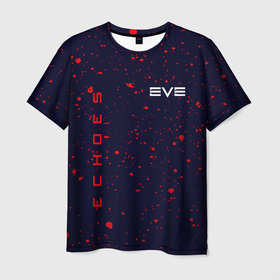 Мужская футболка 3D с принтом EVE ECHOES / ИВ ЭХО в Тюмени, 100% полиэфир | прямой крой, круглый вырез горловины, длина до линии бедер | echo | echoes | eve | game | games | logo | online | space | ев онлайн | ев эхо | еве | ив онлайн | ив эхо | игра | игры | космос | лого | логотип | логотипы | онлайн | символ | символы | эхо | эхос
