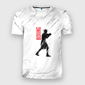 Мужская футболка 3D спортивная с принтом Бокс в Тюмени, 100% полиэстер с улучшенными характеристиками | приталенный силуэт, круглая горловина, широкие плечи, сужается к линии бедра | boxing | боец | бои | бокс | боксер | единоборства | спорт | стойка | тренировка