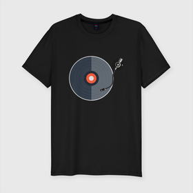 Мужская футболка хлопок Slim с принтом Винил , 92% хлопок, 8% лайкра | приталенный силуэт, круглый вырез ворота, длина до линии бедра, короткий рукав | black | disc | gramophone | record | record player | retro | vinyl | винил | диск | патефон | пластинка | проигрыватель | ретро | чёрная