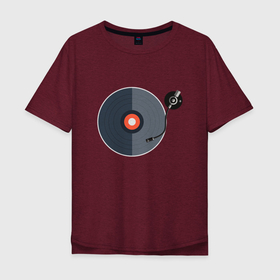 Мужская футболка хлопок Oversize с принтом Винил в Тюмени, 100% хлопок | свободный крой, круглый ворот, “спинка” длиннее передней части | black | disc | gramophone | record | record player | retro | vinyl | винил | диск | патефон | пластинка | проигрыватель | ретро | чёрная