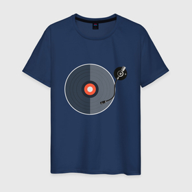 Мужская футболка хлопок с принтом Винил в Новосибирске, 100% хлопок | прямой крой, круглый вырез горловины, длина до линии бедер, слегка спущенное плечо. | black | disc | gramophone | record | record player | retro | vinyl | винил | диск | патефон | пластинка | проигрыватель | ретро | чёрная