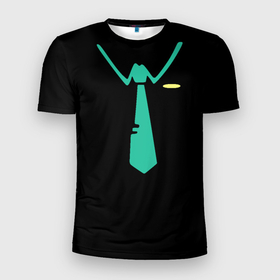 Мужская футболка 3D Slim с принтом ВОКАЛОИД в Санкт-Петербурге, 100% полиэстер с улучшенными характеристиками | приталенный силуэт, круглая горловина, широкие плечи, сужается к линии бедра | anime | manga | miku | vocaloid | аниме | вокалоид | манга | мику | хацуне