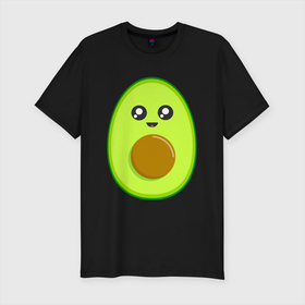 Мужская футболка хлопок Slim с принтом Avocado Kawaii в Тюмени, 92% хлопок, 8% лайкра | приталенный силуэт, круглый вырез ворота, длина до линии бедра, короткий рукав | Тематика изображения на принте: avocado | avokado | kawai | kawaii | авакадо | авокадо | каваи | кавай | кавайи | кавайный | милые создания | мимими | мимишный | овокадо | персея | растения | рисунок | фрукт | фрукты
