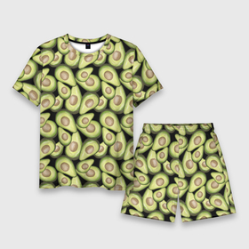 Мужской костюм с шортами 3D с принтом Авокадо в Тюмени,  |  | Тематика изображения на принте: avocado | avokado | pattern | pattern avocado | авакадо | авокадо | овокадо | патерн | патерн авокадо | паттерн | паттерн авокадо | персея | растения | рисунок | фон авокадо | фрукт | фрукты