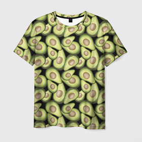 Мужская футболка 3D с принтом Авокадо в Петрозаводске, 100% полиэфир | прямой крой, круглый вырез горловины, длина до линии бедер | avocado | avokado | pattern | pattern avocado | авакадо | авокадо | овокадо | патерн | патерн авокадо | паттерн | паттерн авокадо | персея | растения | рисунок | фон авокадо | фрукт | фрукты