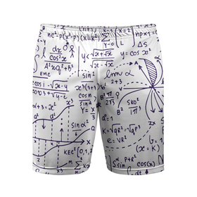 Мужские шорты спортивные с принтом Формулы ,  |  | алгебра | математика | математические формулы | наука | научные формулы | формулы
