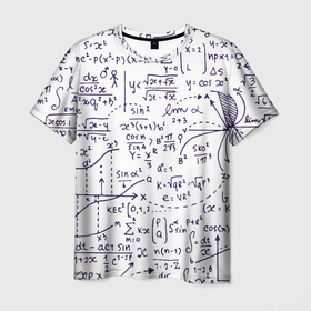 Мужская футболка 3D с принтом Формулы в Петрозаводске, 100% полиэфир | прямой крой, круглый вырез горловины, длина до линии бедер | алгебра | математика | математические формулы | наука | научные формулы | формулы