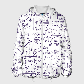 Мужская куртка 3D с принтом Формулы в Новосибирске, ткань верха — 100% полиэстер, подклад — флис | прямой крой, подол и капюшон оформлены резинкой с фиксаторами, два кармана без застежек по бокам, один большой потайной карман на груди. Карман на груди застегивается на липучку | алгебра | математика | математические формулы | наука | научные формулы | формулы