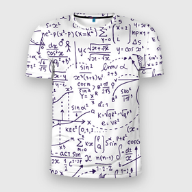 Мужская футболка 3D спортивная с принтом Формулы в Санкт-Петербурге, 100% полиэстер с улучшенными характеристиками | приталенный силуэт, круглая горловина, широкие плечи, сужается к линии бедра | алгебра | математика | математические формулы | наука | научные формулы | формулы