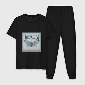 Мужская пижама хлопок с принтом Metallica 1 0 в Кировске, 100% хлопок | брюки и футболка прямого кроя, без карманов, на брюках мягкая резинка на поясе и по низу штанин
 | music | rock | гитара | коллектив | музыка | рок