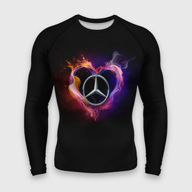 Мужской рашгард 3D с принтом Mercedes Benz в Новосибирске,  |  | amg | love mercedes | mercedes | mercedes в сердце | mercedes значок | mercedes лого | mercedes марка | амг | бенц | горящее сердце | лого автомобиля | логотип мерседес | люблю мерседес | мерин | мерс | мерседес | мерседес бенз