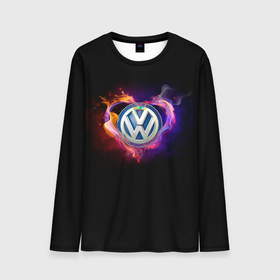 Мужской лонгслив 3D с принтом Volkswagen , 100% полиэстер | длинные рукава, круглый вырез горловины, полуприлегающий силуэт | love vw | volkswagen | vw | vw в сердце | vw значок | vw лого | vw марка | vw эмблема | wv | горящее сердце | значок vw | значок фольксваген | лого автомобиля | лого вольцваген | логотип vw | люблю vw | люблю фольксваген