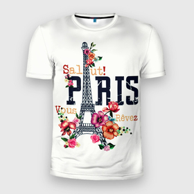 Мужская футболка 3D спортивная с принтом Париж в Петрозаводске, 100% полиэстер с улучшенными характеристиками | приталенный силуэт, круглая горловина, широкие плечи, сужается к линии бедра | белая | винтаж | города | европа | евротур | иностранные | креатив | крутая | минимализм | модные | надписи | париж | повседневный | путешествия | разные цвета | ретро | салют | столица | страны