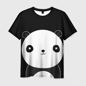 Мужская футболка 3D с принтом Панда , 100% полиэфир | прямой крой, круглый вырез горловины, длина до линии бедер | panda | животное | звери | зверь | медведь | панда | панды