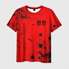 Мужская футболка 3D с принтом MARILYN MANSON   М. МЭНСОН в Петрозаводске, 100% полиэфир | прямой крой, круглый вырез горловины, длина до линии бедер | logo | manson | marilyn | music | rock | группа | лого | логотип | логотипы | менсон | мерилин | мерлин | музыка | мэнсон | мэрилин | рок | символ
