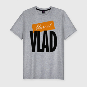 Мужская футболка хлопок Slim с принтом Vlad в Тюмени, 92% хлопок, 8% лайкра | приталенный силуэт, круглый вырез ворота, длина до линии бедра, короткий рукав | name | orange | vladislav | владислав | имя | оранжевый