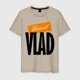 Мужская футболка хлопок с принтом Vlad в Екатеринбурге, 100% хлопок | прямой крой, круглый вырез горловины, длина до линии бедер, слегка спущенное плечо. | name | orange | vladislav | владислав | имя | оранжевый