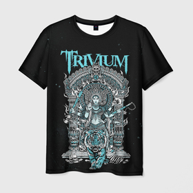 Мужская футболка 3D с принтом Trivium в Санкт-Петербурге, 100% полиэфир | прямой крой, круглый вырез горловины, длина до линии бедер | Тематика изображения на принте: trivium | грув метал | группы | метал | музыка | рок | тривиум | трэш метал | хеви метал