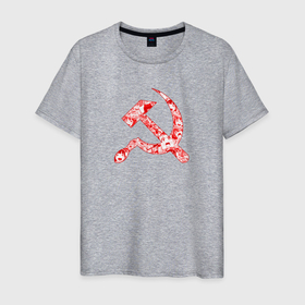 Мужская футболка хлопок с принтом SOVIET AHEGAO , 100% хлопок | прямой крой, круглый вырез горловины, длина до линии бедер, слегка спущенное плечо. | ahegao | anime | аниме | ахегао | и | молот | серп