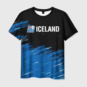 Мужская футболка 3D с принтом KSI ICELAND. в Тюмени, 100% полиэфир | прямой крой, круглый вырез горловины, длина до линии бедер | 2019 | 2020 | fc | football | iceland | ksi | sport | исландия | кси | сборная исландии | спорт | спортивные | униформа | фирменные цвета | фк | футбол | футбольный клуб