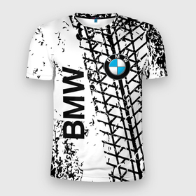 Мужская футболка 3D Slim с принтом BMW. в Новосибирске, 100% полиэстер с улучшенными характеристиками | приталенный силуэт, круглая горловина, широкие плечи, сужается к линии бедра | bmw | bmw performance | m | motorsport | performance | бмв | моторспорт