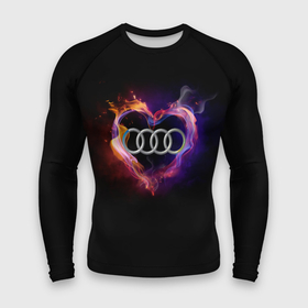Мужской рашгард 3D с принтом Audi в Екатеринбурге,  |  | audi | audi в сердце | audi лого | audi марка | audi эмблема | love audi | ауди | ауди значок | ауди лого | ауди чб значок | ауди эмблема | горящее сердце | значок audi | лого автомобиля | логотип audi | логотип ауди