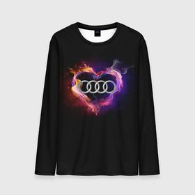 Мужской лонгслив 3D с принтом Audi в Новосибирске, 100% полиэстер | длинные рукава, круглый вырез горловины, полуприлегающий силуэт | audi | audi в сердце | audi лого | audi марка | audi эмблема | love audi | ауди | ауди значок | ауди лого | ауди чб значок | ауди эмблема | горящее сердце | значок audi | лого автомобиля | логотип audi | логотип ауди