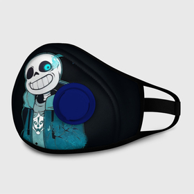 Маска из неопрена с принтом UNDERTALE SANS в Курске, неопрен 100% | Форма огибающая нос. Резинки для ушей с дополнительной резинкой на затылке. Клапан для выдоха для активного дыхания при занятиях спортом. Эластичный материал маски и окантовки для лучшего растяжения и прилегания маски.  | sans | undertale | андертале | андертейл | гтвукефду | игра | подземная история | подземная сказка | санс | ундертале