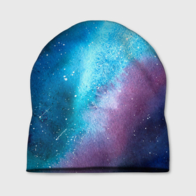 Шапка 3D с принтом Млечный путь в Курске, 100% полиэстер | универсальный размер, печать по всей поверхности изделия | galaxy | space | texture | абстракция | галактика | звезды | космос | краски | млечный путь | созвездия | текстура