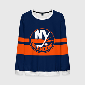 Мужской свитшот 3D с принтом NY ISLANDERS NHL в Курске, 100% полиэстер с мягким внутренним слоем | круглый вырез горловины, мягкая резинка на манжетах и поясе, свободная посадка по фигуре | hockey | islanders | logo | new york | ny | sport | usa | исландерс | логотип | нхл | нью йорк | спорт | хоккей