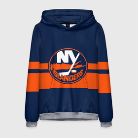 Мужская толстовка 3D с принтом NY ISLANDERS NHL в Курске, 100% полиэстер | двухслойный капюшон со шнурком для регулировки, мягкие манжеты на рукавах и по низу толстовки, спереди карман-кенгуру с мягким внутренним слоем. | hockey | islanders | logo | new york | ny | sport | usa | исландерс | логотип | нхл | нью йорк | спорт | хоккей