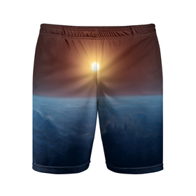 Мужские шорты спортивные с принтом Звезда по имени солнце в Санкт-Петербурге,  |  | астрономия | вселенная | звезда | космос | солнце