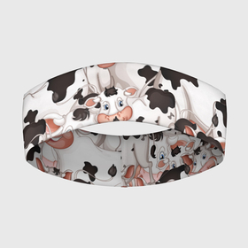 Повязка на голову 3D с принтом Коровы в Екатеринбурге,  |  | бык | говядина | корова | паттерн | рога | стадо | теленок | тёлка