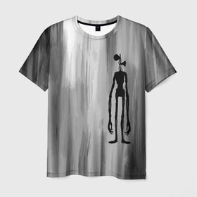 Мужская футболка 3D с принтом Сиреноголовый в Екатеринбурге, 100% полиэфир | прямой крой, круглый вырез горловины, длина до линии бедер | horror | siren head | zombie | великан | гигант | гуманоид | демон | зверь | зомби | инопланетянин | кости | мистика | монстр | нло | пришелец | сирена | сиреноголовый | скелет | страшный | существа | титан | триллер