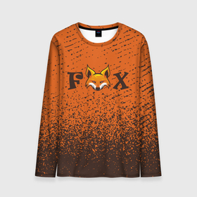 Мужской лонгслив 3D с принтом FOX в Новосибирске, 100% полиэстер | длинные рукава, круглый вырез горловины, полуприлегающий силуэт | animals | fox | foxes | foxy | ginger | животные | лис | лиса | лисенок | лисий | лисица | лисицы | лисичка | лисички | лисы | лисята | оранжевый