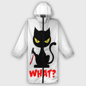 Дождевик унисекс 3D с принтом What Cat в городе Новоалтайск,  |  | cat | cats | halloween | what | кот | котенок | коты | котяра | кошак | кошка | нож | пушистый | хэллоуин | что