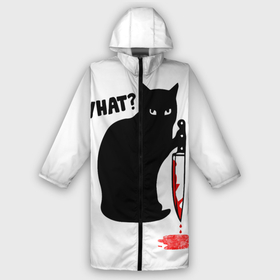 Дождевик унисекс 3D с принтом What Cat в городе Новоалтайск,  |  | cat | cats | halloween | what | кот | котенок | коты | котяра | кошак | кошка | нож | пушистый | хэллоуин | что