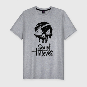 Мужская футболка хлопок Slim с принтом SEA OF THIEVES в Тюмени, 92% хлопок, 8% лайкра | приталенный силуэт, круглый вырез ворота, длина до линии бедра, короткий рукав | game. | sea of thieve | sea of thieves | игра про пират | корабли | пираты | сиа оф зивс