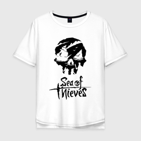 Мужская футболка хлопок Oversize с принтом SEA OF THIEVES в Новосибирске, 100% хлопок | свободный крой, круглый ворот, “спинка” длиннее передней части | game. | sea of thieve | sea of thieves | игра про пират | корабли | пираты | сиа оф зивс