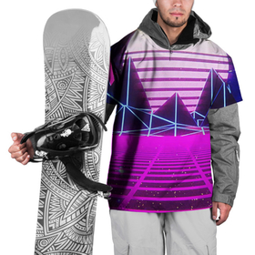 Накидка на куртку 3D с принтом Synthwave в Тюмени, 100% полиэстер |  | Тематика изображения на принте: synthwave | горы | горы синтвэйва | неоновые горы | синтвэйв