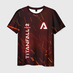 Мужская футболка 3D с принтом TITANFALL 2 в Курске, 100% полиэфир | прямой крой, круглый вырез горловины, длина до линии бедер | apex legends | game | titanfall | titanfall 2 | апекс легендс. | стрелялки | титанфалл