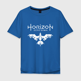 Мужская футболка хлопок Oversize с принтом HORIZON ZERO DAWN в Тюмени, 100% хлопок | свободный крой, круглый ворот, “спинка” длиннее передней части | game | horizon zero 2 | horizon zero dawn | древний арсенал | игра. | хоризон | хоризон 2 | хоризон зеро давн
