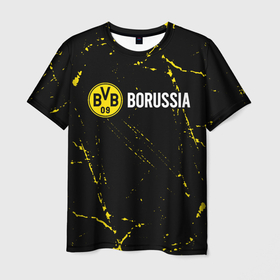 Мужская футболка 3D с принтом BORUSSIA / Боруссия в Курске, 100% полиэфир | прямой крой, круглый вырез горловины, длина до линии бедер | borussia | club | dortmund | footbal | logo | боруссия | дортмунд | знак | клуб | логотип | логотипы | символ | символы | форма | футбол | футбольная | футбольный
