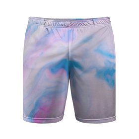 Мужские шорты спортивные с принтом BluePink ,  |  | gradient | swirl | swirly | абстракция | акварель | без дизайна | волны | голубая | градиент | графика | краски | на каждый день | облака | омбре | разноцветные разводы | рисунок | розовая | розовый | софтовая