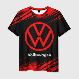 Мужская футболка 3D с принтом VOLKSWAGEN / Фольксваген , 100% полиэфир | прямой крой, круглый вырез горловины, длина до линии бедер | auto | logo | moto | symbol | volkswagen | авто | автомобиль | гонки | знак | лого | логотип | логотипы | марка | машина | мото | символ | символы | фольксваген